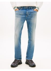 Slim-fit-Jeans Tommy Jeans "AUSTIN SLIM TAPERED", Damen, Gr. 33, L&auml;nge 34, denim medium, Denim/Jeans, Obermaterial: 94% Baumwolle, 4% Elastomultiester, 2% sonstige Fasern, unifarben, slim fit lang, Jeans Slim-fit-Jeans, mit Whisker-Effekt