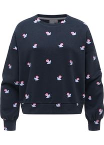 Rundhalspullover Ragwear "Sweater Wuss Shells", Damen, Gr. XXL, blau (navy), Obermaterial: 70% Baumwolle CO. 30% Polyester PES., Rundhals, &Auml;rmel ohne &Auml;rmelschlitz Rippb&uuml;ndchen, Pullover Rundhalspullover