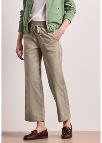 Paperbag-Hose Street One, Damen, Gr. 46, L&auml;nge 28, cobble stone, Web, Obermaterial: 98% Baumwolle, 2% Elasthan, unifarben, loose fit kn&ouml;chelfrei, Hosen Paperbag-Hose, mit elastischem Bund