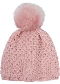 Bommelm&uuml;tze styleBREAKER "Kinder Bommelm&uuml;tze V-Muster Geh&auml;kelt", Jungen, rosa (altrose), Modisch, M&uuml;tzen Bommelm&uuml;tze