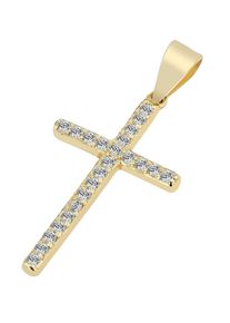 Adelia&acute;s Kettenanh&auml;nger ADELIA&acute;S "Damen Anh&auml;nger &iquest; Kreuzanh&auml;nger aus 925 Silber mit Zirkonia", gold, Schmuckanh&auml;nger, Damen, Kettenanh&auml;nger