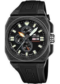 Chronograph Lotus, schwarz, Armbanduhren, Damen, Chronograph, Quarzuhr, Armbanduhr, Herrenuhr, Kautschukband, Datum, Stoppfunktion