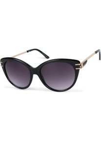 Sonnenbrille styleBREAKER "Cat-Eye Sonnenbrille Schmetterling Oversize & Metallb&uuml;gel", Herren, lila (gestell schwarz, glas grau, violett verlaufsglas), Modisch, Sonnenbrillen Sonnenbrille
