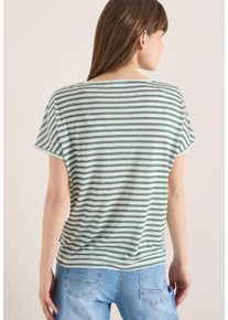 T-Shirt Cecil, Damen, Gr. XS (36), just khaki, Jersey, Obermaterial: 65% Viskose, 35% Polyester, gestreift, regular fit normal, U-Boot-Ausschnitt, Shirts T-Shirt, mit Streifen Muster