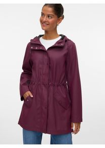 V&eacute;ro Moda Regenjacke VERO MODA "VMMALOU COATED JACKET", Damen, Gr. XL, rot (winetasting), Web, Obermaterial: 100% Polyester, unifarben, Po-bedeckend, Jacken Regenjacke, wasserabweisende Beschichtung