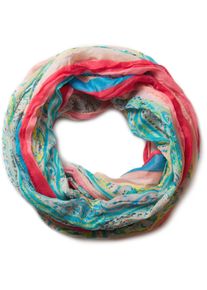 Loop styleBREAKER "Loop mit Streifen Paisley Muster", Damen, blau (t&uuml;rkis, rot), Obermaterial: 100% Viskose CV., Modisch, Modet&uuml;cher Loop