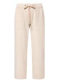 BETTY & CO Relaxhose BETTY & CO "Casual-Hose mit elastischem Bund", Damen, Gr. 46, EURO, grau (taupe, cream), Obermaterial: 49% Baumwolle CO. 47% Polyester PES. 4% Elasthan EL., Hosen Relaxhose