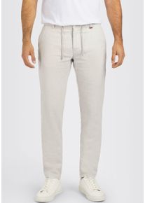 Chinohose MAC "Lennox Sport", Damen, Gr. 40, L&auml;nge 34, kitt, Web, Obermaterial: 47% Leinen, 34% Polyester, 17% Viskose, 2% Elasthan, lang, Hosen Chinohose, Leinenstruktur