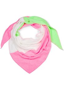 Dreieckstuch styleBREAKER "3-Farbiges Musselin Dreieckstuch", Damen, pink (neonpink, neongr&uuml;n, wei&szlig;), Obermaterial: 100% Baumwolle CO., Modisch, Modet&uuml;cher Dreieckstuch
