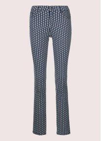 Madeleine Mode Stoffhose MADELEINE "Hose Five-Pocket-Hose", Damen, Gr. 38, N-Gr, blau (marine, wollwei&szlig;, stahlblau), Obermaterial: 67% Baumwolle CO. 29% Polyester PES. 4% Elasthan EL., Hosen Stoffhose