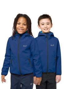Softshelljacke Jack Wolfskin "FOURWINDS JACKET KIDS", Jungen, Gr. 176, blau orchid, Softshell, Obermaterial: 100% Polyester. Innenseite: 100% Polyester, hoch geschlossener Ausschnitt, eingefasste Kante, Jacken Softshelljacke