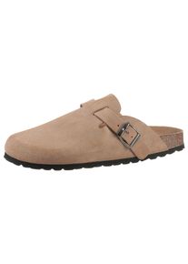 MAN'S WORLD Clog MAN'S WORLD, Herren, Gr. 46, beige, Veloursleder, Schuhe Clog, Schlappen, Sommerschuh, Hausschuh mit vorgeformtem Fu&szlig;bett