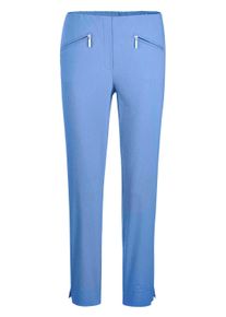 7/8-Hose GOLDNER "Stretchhose LOUISA, dehnbar & mit Taschen", Damen, Gr. 46, N-Gr, blau (jeansblau), Obermaterial: 67% Baumwolle CO. 28% Polyamid PA. 5% Elasthan EL., Hosen 7/8-Hose