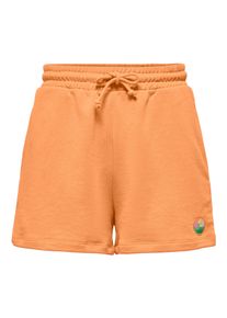 Sweatshorts Only "ONLMINNA SWEAT SHORTS CS SWT", Damen, Gr. M, N-Gr, mock orange detail:Only badge, Sweatware, Obermaterial: 65% Polyester, 35% Baumwolle, unifarben, regular fit kurz, Hosen Sweatshorts, Materialmix, regular fit