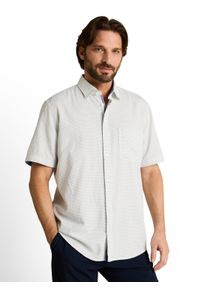 Kurzarmhemd Tom Tailor, Damen, Gr. 3XL, N-Gr, gardenia wei&szlig; dot structure, Web, Obermaterial: 100% Baumwolle, gemustert, gepunktet, regular fit h&uuml;ftbedeckend, Rundhals, abgesteppte Kante, Hemden Kurzarmhemd, mit Minimalprint