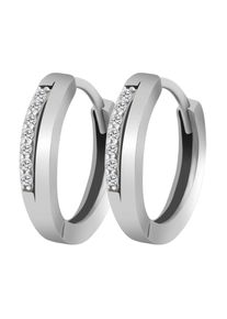 Adelia&acute;s Paar Creolen ADELIA&acute;S "Damen Ohrringe &iquest; Klappcreole aus 925 Silber mit Zirkonia", silber, Ohrringe, Damen, Silber 925 (Sterlingsilber), Paar Creolen