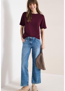 Kurzarmshirt Cecil, Damen, Gr. XS (36), sweet grape rot, Jersey, Obermaterial: 100% Baumwolle, unifarben, normal h&uuml;ftbedeckend, Rundhals, Shirts Kurzarmshirt, aus weicher Baumwolle