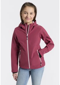 Softshelljacke CMP "KID G JACKET FIX HOOD f&uuml;r Kinder43405465", M&auml;dchen, Gr. 152, peony, Softshell, Obermaterial: 96% Polyester, 4% Elasthan. Futter: 100% Polyester. Innenseite: 100% Polyester, hoch geschlossener Ausschnitt, Windstopperb&uuml;ndchen, Jacken Softshelljacke, Atmungsaktiv & Wasserabweisend & Windabweisend,&Uuml;bergangsjacke