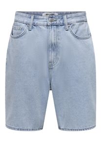 Only & Sons Shorts ONLY & SONS "ONSFADE PIM DNM SHORTS BOX", Damen, Gr. L, N-Gr, light blau denim, Web, Obermaterial: 100% Baumwolle, unifarben, straight fit knielang, Hosen Shorts