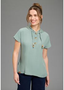 Shirtbluse Kangaroos, Damen, Gr. 50, salbei, Single Jersey, Obermaterial: 100% Viskose. Obermaterial R&uuml;ckenteil: 95% Viskose, 5% Elasthan, figurumspielend h&uuml;ftlang, angeschnitten abgesteppte Kante, Blusen Shirtbluse, figurumspielendes Blusentop, mit angeschnittenen &Auml;rmeln