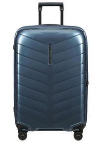 Hartschalen-Trolley Samsonite "ATTRIX, verschiedene Gr&ouml;&szlig;en und Farben", Damen, Gr. B/H/T: 46cm x 69cm x 27cm 73 l, blau (steel blau), Polypropylen, Strukturmuster, Koffer Hartschalen-Trolley, aus Polypropylen, mit Bodenfach, Rei&szlig;verschlussfach und Tasche