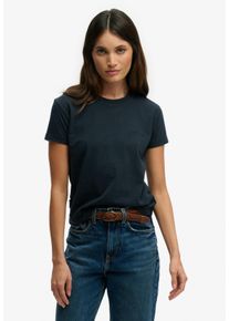 Kurzarmshirt Superdry "SU-ESSENTIAL LOGO 90'S T SHIRT", Damen, Gr. M, eclipse navy, Jersey, Obermaterial: 100% Baumwolle, unifarben, relaxed fit normal, Rundhals, Shirts Kurzarmshirt, angenehmes Tragegef&uuml;hl durch besonders weiche Haptik