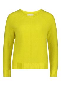 Strickpullover Cartoon "Strickpullover mit Rundhalsausschnitt", Damen, Gr. 42, gelb (neon gelb), Obermaterial: 60% Polyacryl PAN. 31% Polyester Pol. recyc.. 6% Wolle WO. 3% Elasthan EL., Pullover Strickpullover