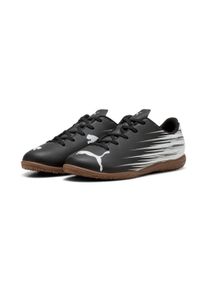 Fu&szlig;ballschuh Puma "ATTACANTO II IT JR", Kinder, Gr. 38, schwarz-wei&szlig; (Puma schwarz, Puma wei&szlig;), Synthetik, bedruckt, Schuhe Fu&szlig;ballschuh, f&uuml;r Halle und Stra&szlig;e, f&uuml;r Jugendliche
