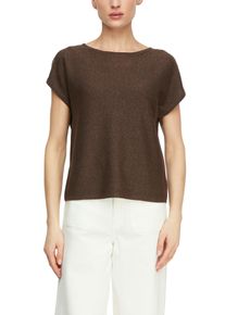 Rundhalspullover comma, Damen, Gr. 46, braun, Strick, Obermaterial: 65% Viskose, 35% Polyester, Glitzermuster, loose fit normal, Rundhals, Pullover Rundhalspullover, mit Glitzergarn