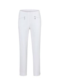 7/8-Hose GOLDNER "Stretchhose LOUISA, dehnbar & mit Taschen", Damen, Gr. 46, N-Gr, wei&szlig;, Obermaterial: 67% Baumwolle CO. 28% Polyamid PA. 5% Elasthan EL., Hosen 7/8-Hose