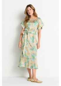 Midikleid RICHROYAL, Damen, Gr. 34, N-Gr, lagoon, Web, Obermaterial: 100% Viskose, gebl&uuml;mt, regular fit Midi, Rundhals, eingesetzt gerader Abschluss, Kleider Midikleid, Regular fit mit Rundhalsausschnitt