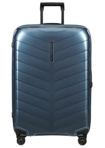 Hartschalen-Trolley Samsonite "ATTRIX, verschiedene Gr&ouml;&szlig;en und Farben", Damen, Gr. B/H/T: 51cm x 75cm x 30cm 97 l, blau (steel blau), Polypropylen, Strukturmuster, Koffer Hartschalen-Trolley, aus Polypropylen, mit Bodenfach, Rei&szlig;verschlussfach und Tasche