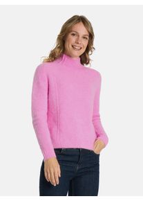 LIEBLINGSST&Uuml;CK Stehkragenpullover LIEBLINGSST&Uuml;CK "BettaL", Damen, Gr. 42, fresh rose, Strick, Obermaterial: 52% Alpaka, 32% Polyamid, 13% Wolle, 3% Elasthan, Zopfmuster, clean, unifarben, normal, hoch geschlossener Ausschnitt, Rippstrickb&uuml;ndchen, Pullover Stehkragenpullover, aus Alpakamix