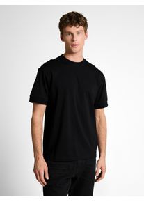 T-Shirt Tom Tailor Denim, Damen, Gr. XL, schwarz, Single Jersey, Obermaterial: 100% Baumwolle, unifarben, l&auml;ssig geschnitten h&uuml;ftbedeckend, Rundhals, Shirts T-Shirt, unifarben