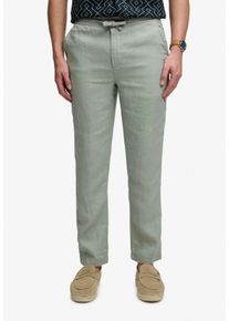 Leinenhose Superdry "MERCHANT LINEN PANT", Damen, Gr. XXL, N-Gr, bay gr&uuml;n, Web, Obermaterial: 100% Leinen, unifarben, regular fit normal, Hosen Leinenhose