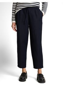 Leinenhose Tom Tailor, Damen, Gr. 46, L&auml;nge 28, sky captain blau, Web, Obermaterial: 55% Lyocell, 45% Viskose. Futter: 100% Viskose, unifarben, loose fit kn&ouml;chellang, Hosen Leinenhose, mit Tunnelzug