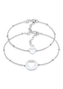 Armketten Set Elli "Armband Herz Liebe Cut Out Mutter Kind Set 925 Silber" Gr. 160, silber, Armb&auml;nder, Damen, Silber 925 (Sterlingsilber), Armketten Set