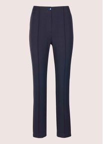 Madeleine Mode Stoffhose MADELEINE "Schlupfhose Slim Fit Stretchhose mit Biesen", Damen, Gr. 36, N + K Gr, blau (marine), Obermaterial: 78% Polyester PES. 18% Viskose CV. 4% Elasthan EL., Hosen Stoffhose
