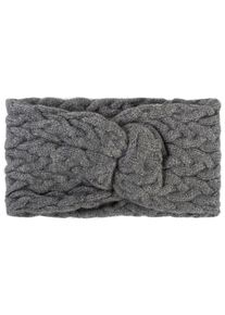 Stirnband styleBREAKER "Strick Stirnband mit Zopfmuster und Twist Knoten", Damen, grau (dunkelgrau), Obermaterial: 100% Polyacryl PAN., Modisch, M&uuml;tzen Stirnband