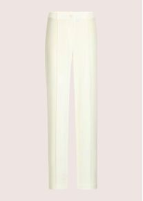 Madeleine Mode Stoffhose MADELEINE "Chinohose Elegante B&uuml;gelfaltenhose mit weitem Bein", Damen, Gr. 48, N-Gr, wei&szlig; (perlwei&szlig;), Obermaterial: 78% Polyester PES. 18% Viskose CV. 4% Elasthan EL., Hosen Stoffhose