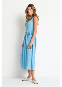 Tr&auml;gerkleid RICHROYAL, Damen, Gr. S, N-Gr, sailor sky, Web, Obermaterial: 97% Viskose, 3% Elasthan, unifarben, regular fit lang, tiefer Rundhals, Kleider Tr&auml;gerkleid, Regular fit mit Rundhalsausschnitt