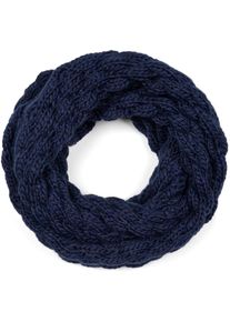 Strickschal styleBREAKER "Strick Loop mit Bubblemuster", Damen, blau (dunkelblau), Modisch, Modet&uuml;cher Strickschal