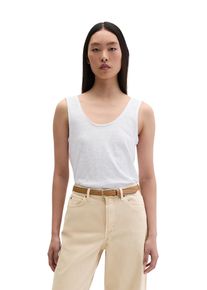 Marc O'Polo Shirttop MARC O'POLO, Damen, Gr. XS, wei&szlig;, Jersey, Obermaterial: 100% Baumwolle, Basic, regular fit normal, tiefer Rundhals, Tops Shirttop, regular aus Slub-Jersey