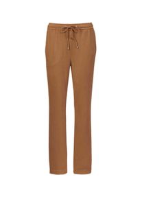 2-in-1-Hose GOLDNER "Kurzgr&ouml;&szlig;e Freizeithose SARA, Veloursleder-Optik", Damen, Gr. 26, K-Gr, braun (camel), Obermaterial: 90% Polyester PES. 10% Elasthan EL., Hosen 2-in-1-Hose