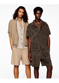 JOOP! Kurzarmhemd JOOP JEANS "Hanau", Damen, Gr. 3XL, N-Gr, natural, Web, Obermaterial: 80% Baumwolle, 20% Nylon, unifarben, normal normal, Hemden Kurzarmhemd, mit durchgehendem Zickzack-Muster