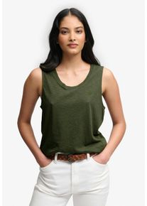Tanktop Superdry "SCOOP NECK TANK", Damen, Gr. XS, four leaf clover, Jersey, Obermaterial: 60% Baumwolle, 40% Lyocell, unifarben, regular fit normal, Rundhals, Tops Tanktop, Baumwollmischung, regular fit