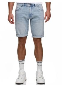 Shorts INDICODE "INKaden", Damen, Gr. XXL, N-Gr, foam blau, Denim/Jeans, Obermaterial: 98% Baumwolle, 2% Elasthan, unifarben, regular fit knielang, Hosen Shorts