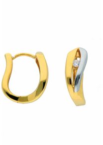 Adelia&acute;s Paar Creolen ADELIA&acute;S "585 Gold Ohrringe Creolen mit Zirkonia", gold, Ohrringe, Damen, Gelbgold 585, Paar Creolen
