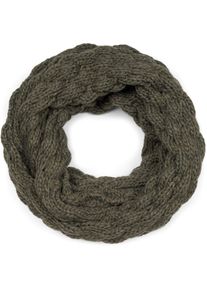 Strickschal styleBREAKER "Strick Loop mit Bubblemuster", Damen, gr&uuml;n (oliv), Modisch, Modet&uuml;cher Strickschal