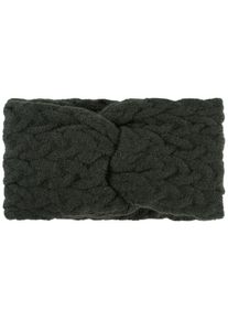 Stirnband styleBREAKER "Strick Stirnband mit Zopfmuster und Twist Knoten", Damen, gr&uuml;n (oliv), Obermaterial: 100% Polyacryl PAN., Modisch, M&uuml;tzen Stirnband